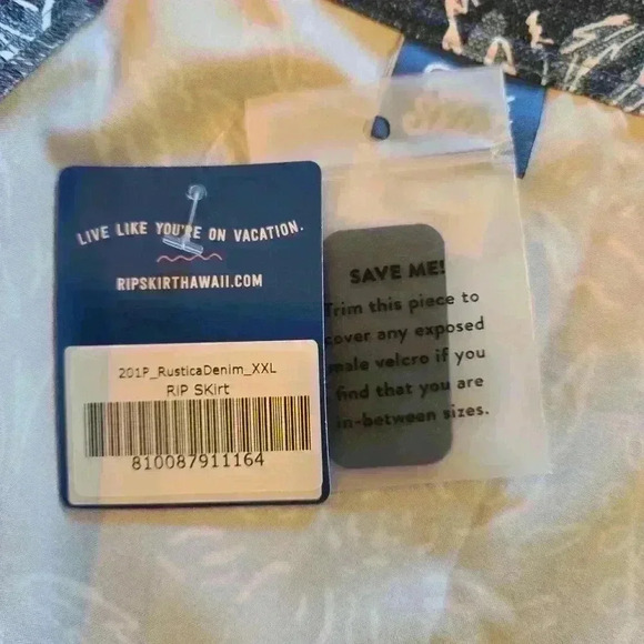 NWT Rip Skirt Womens A-Line Velcro Closures Wrap Mini Skirt Blue Floral Size XXL - Picture 6 of 9